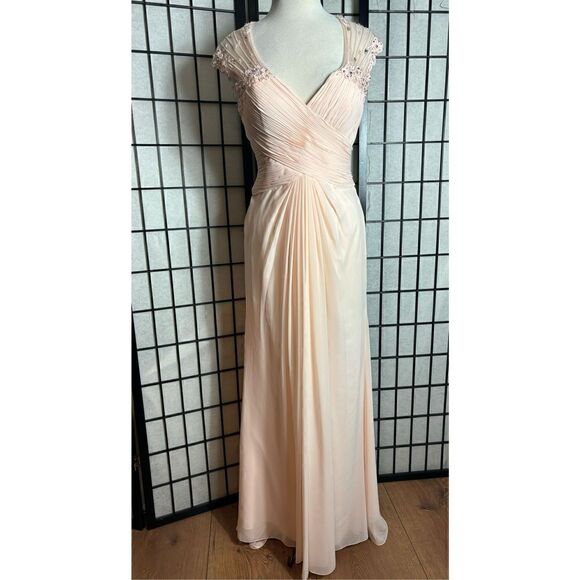 Cinderella Pink Embroidered/Rhinestone Adorned Evening Dress - Picture 1 of 11